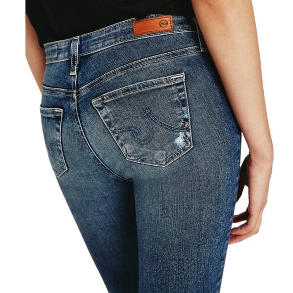 AG Adriano Goldschmied The Legging Ankle in Mural Jeans Distressed Size 28R Blue - Picture 12 of 13